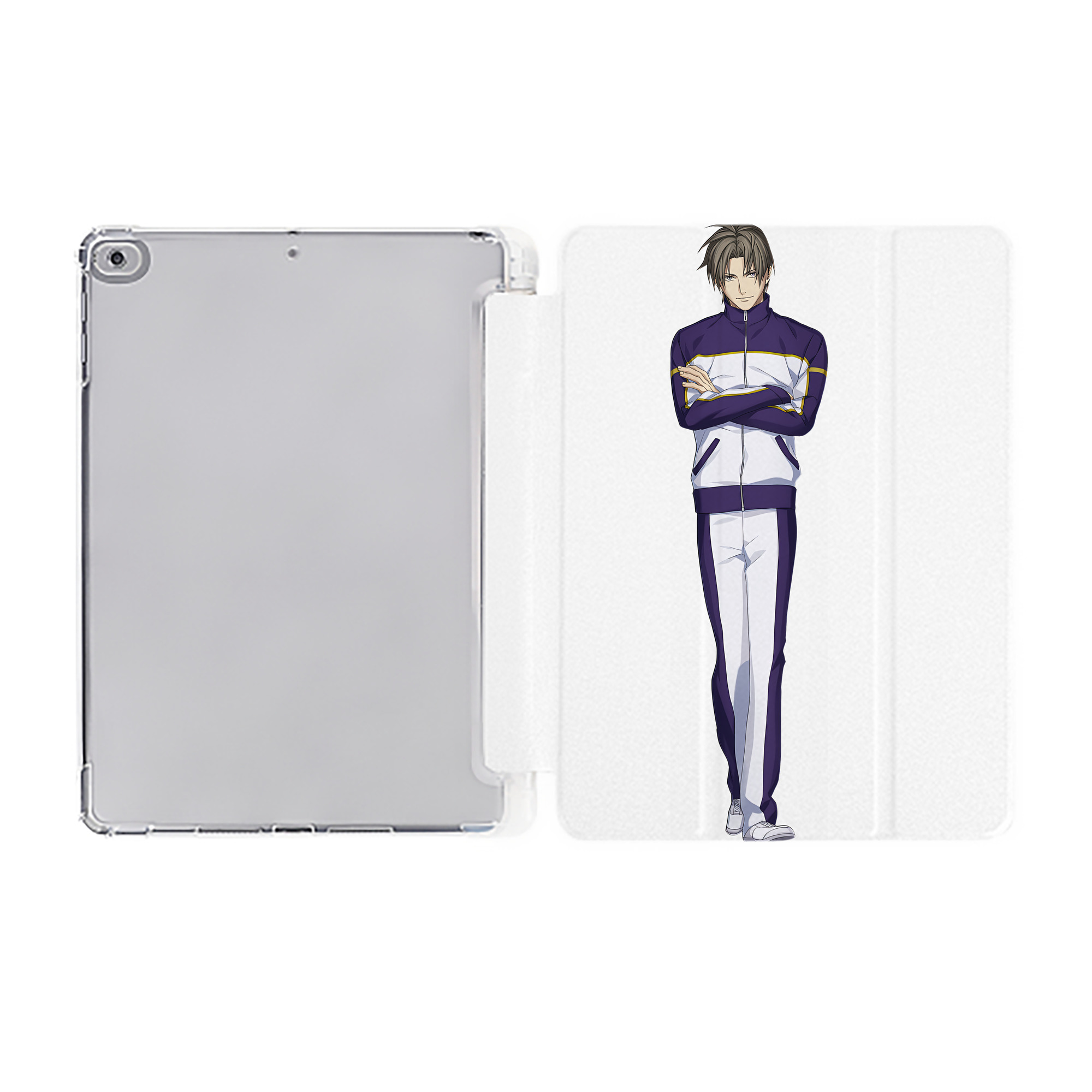 （画像用） 刀剣乱舞 Touken Ranbu IPad ケース ペン収納付き 三つ折りスタンド PUレザー×シリコン 対応機種9.5/10.5/10.9インチ